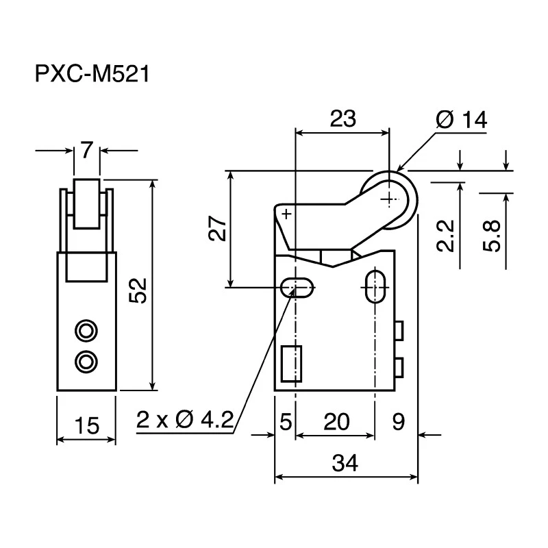 Parker Pneumatic Manual Control Valve, Roller Mechanism, G 1/8 in Thread, Push-in and Threaded Ports, 3/2 Function PXC-M521