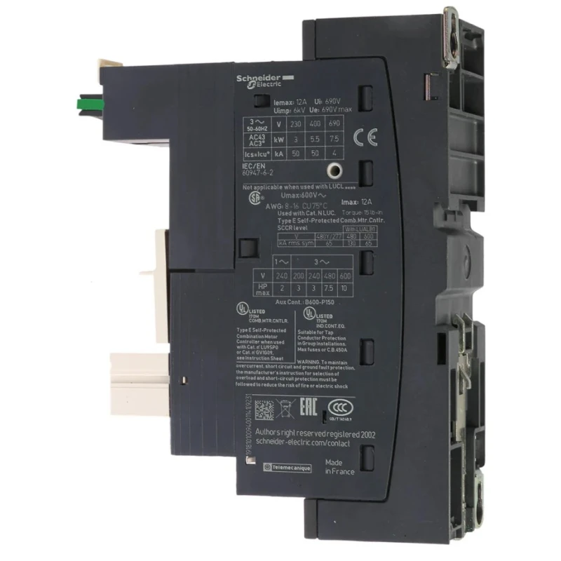 Schneider Electric U-Line Advanced Motor Starter, 690V AC, 5.5 kW, 3 Phase, IP20 LUB120