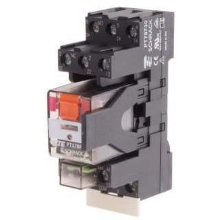 TE Connectivity DIN Rail Power Relay 24V AC Coil 10A Switching Current 3PDT PT3S7RC4 9-1415074-1