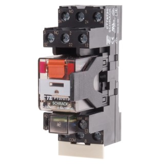 TE Connectivity DIN Rail Power Relay 230V AC Coil 10A Switching Current 3PDT PT3S7TD0 1415075-1