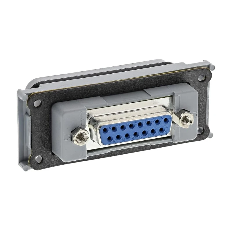 Phoenix Contact D-Sub Adapter 15-Way Female to Female Panel Mount 62.3mm Length 1689718