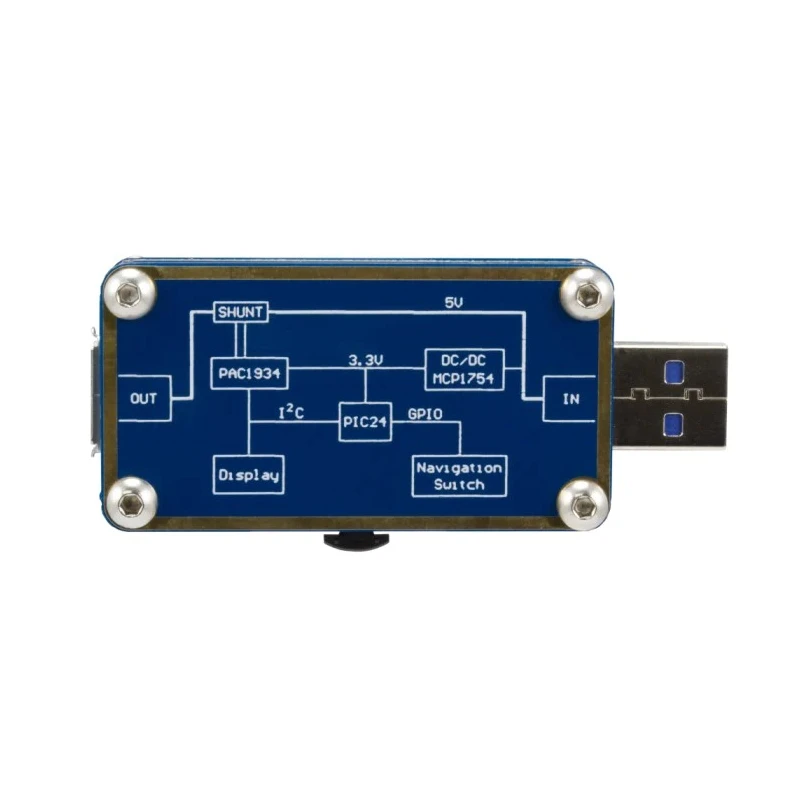 Microchip PAC1934 USB A PowerMeter LED Matrix Power Meter ADM00974