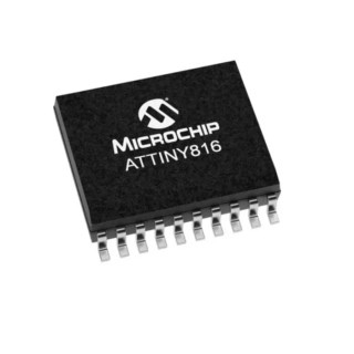 Microchip 8-bit AVR ATTINY816 Microcontroller SOIC 20-Pin, 20 MHz, 8kB FLASH, 512B SRAM, 1.8-5.5V ATTINY816-SN