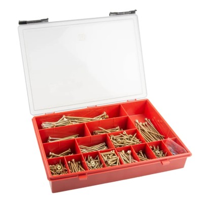RS PRO Steel Galvanised Flat Head Pozisquare Drive Wood Screw/Bolt Kit 845 Piece 25mm-100mm 493-4632