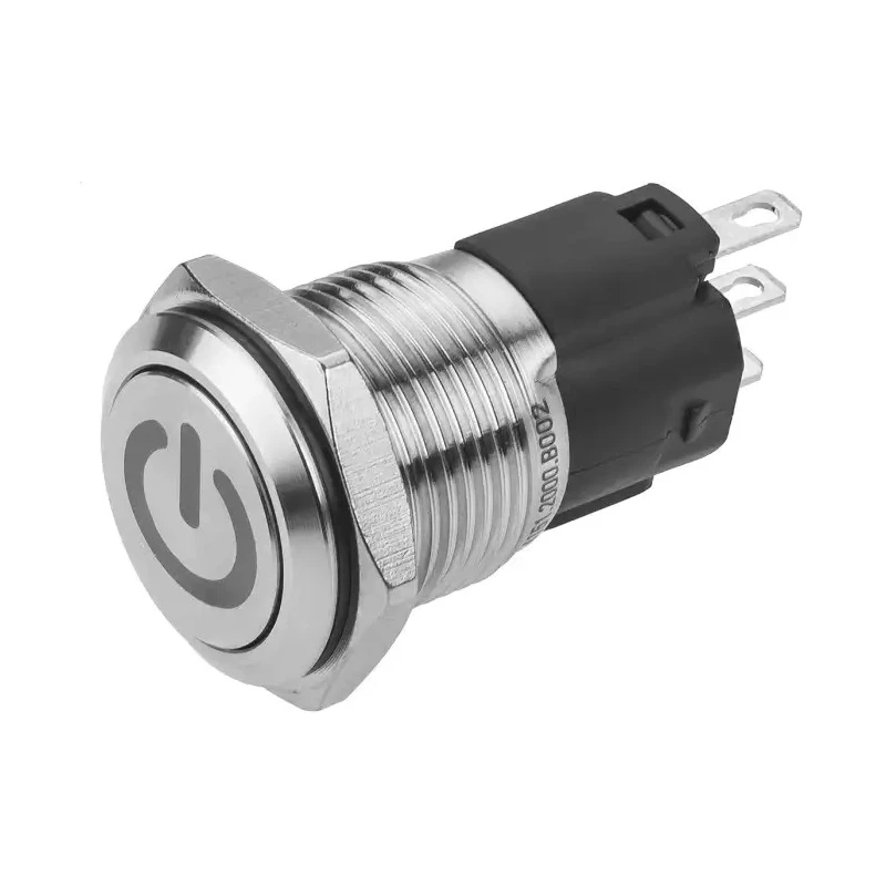EAO 82 Series Push Button Switch Latching Panel 16 mm Cutout SPDT IP65 IP67 240 V dc 240 V ac 82-4151.2000.B002