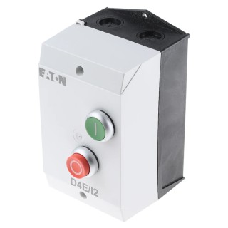Eaton D4E DOL Starter, DOL, 400V AC, 4 kW, 3 Phase, IP65, Surface Mount, 3 Poles 118503 D4E/I2/3P+N(230V50HZ,240V60HZ)