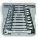 GearWrench 12-Piece Ratchet Spanner Set 8 to 19 mm Alloy Steel Chrome Finish 9412