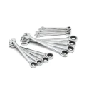 GearWrench 12-Piece Ratchet Spanner Set 8 to 19 mm Alloy Steel Chrome Finish 9412