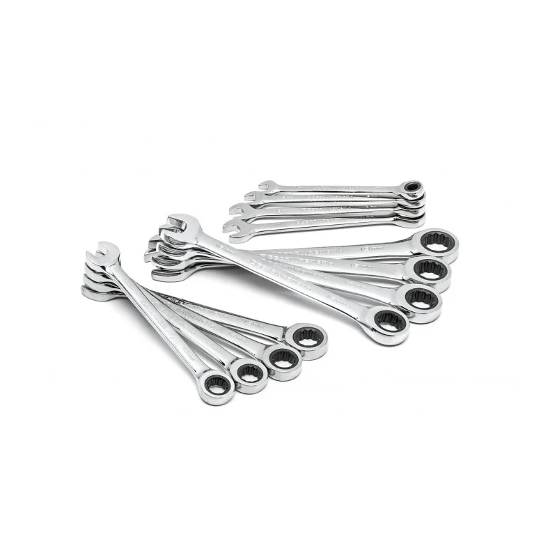 GearWrench 12-Piece Ratchet Spanner Set 8 to 19 mm Alloy Steel Chrome Finish 9412