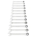 GearWrench 12-Piece Ratchet Spanner Set 8 to 19 mm Alloy Steel Chrome Finish 9412