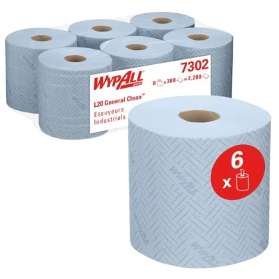 WYPALL Industrial Roll Paper Towel 200 x 380 mm Sheet Size, 2 Ply, 380 Sheets 7302