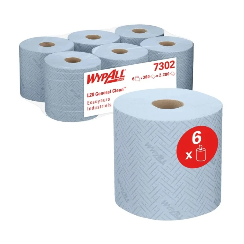 WYPALL Industrial Roll Paper Towel 200 x 380 mm Sheet Size, 2 Ply, 380 Sheets 7302