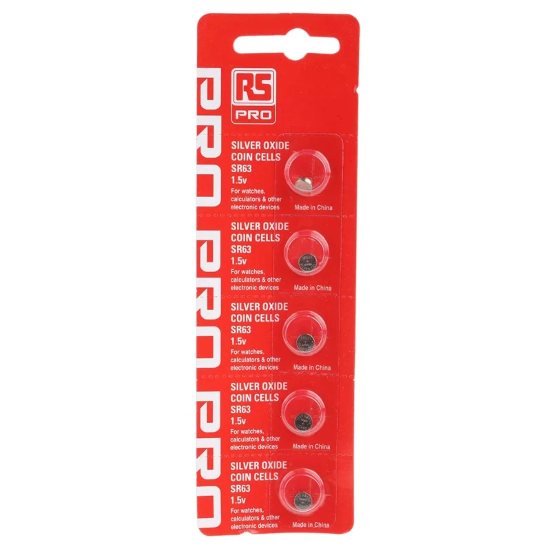 RS PRO Silver Oxide Button Battery 1.55 V 5.8 mm Diameter Pack of 5 Model 494-2396