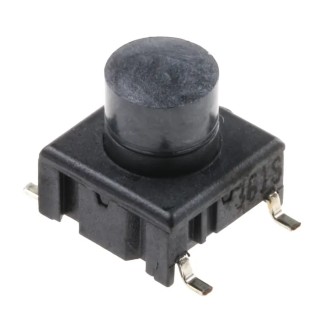 MEC IP67 Black Tactile Switch Button, 5.3mm Actuator Length, SPST 50mA 24V dc PCB Mount 