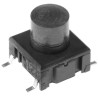 MEC IP67 Black Tactile Switch Button 5.9 mm SPST 50mA 24V dc PCB IP67