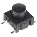 MEC IP67 Black Tactile Switch Button 4.4 mm SPST 50mA 24 V dc PCB IP67