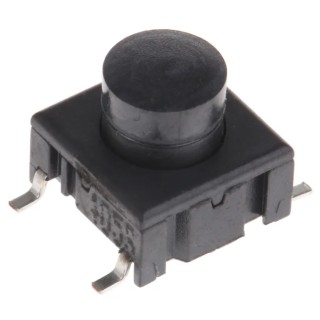 MEC IP67 Black Tactile Switch Button 4.4 mm SPST 50mA 24 V dc PCB IP67