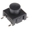 MEC IP67 Black Tactile Switch Button 4.4 mm SPST 50mA 24 V dc PCB IP67