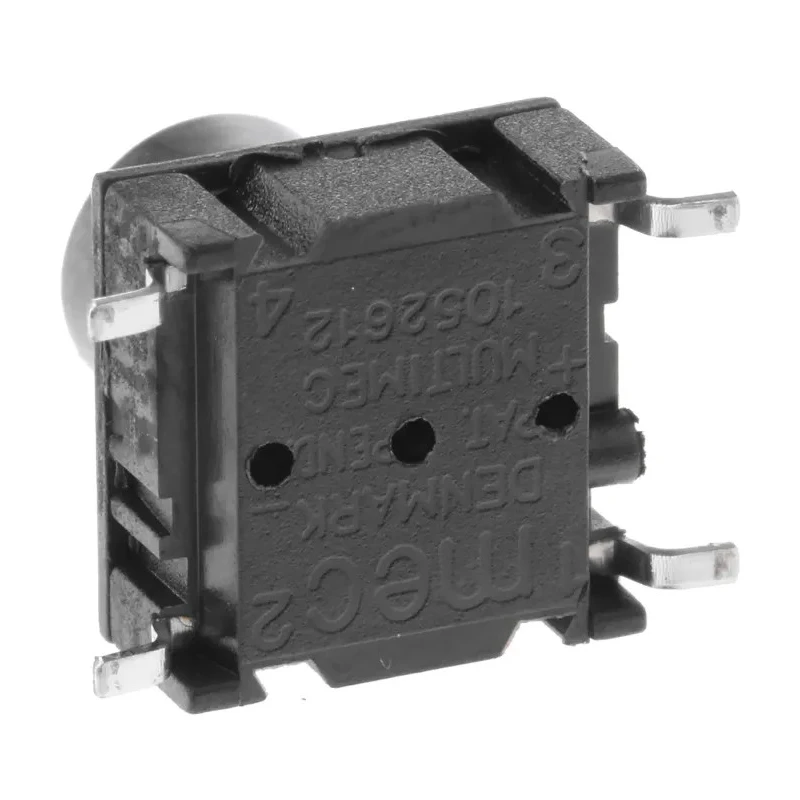 MEC IP67 Black Tactile Switch Button 5.9 mm SPST 50mA 24V dc PCB IP67