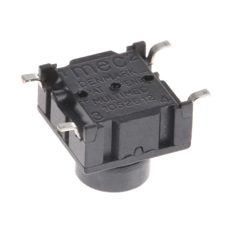 MEC IP67 Black Tactile Switch Button 4.4 mm SPST 50mA 24 V dc PCB IP67