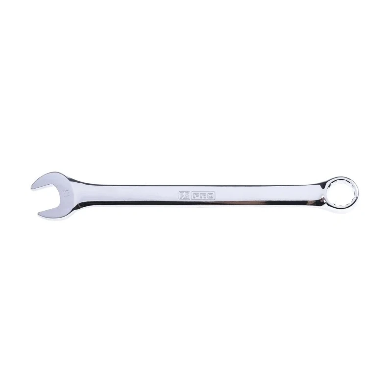 RS PRO Combination Spanner 13 mm, Chrome Vanadium Steel, Chrome Finish, 178mm Overall 495-3475