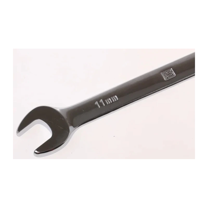 RS PRO Double Ended Open Spanner Metric 10 to 11 mm Chrome Vanadium Steel Chrome Finish 146mm ANSI 495-3699