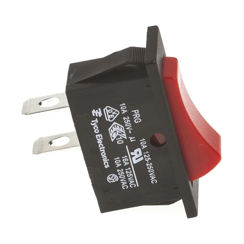 TE Connectivity SPST On-Off Rocker Switch Panel 10A @ 250Vac, Red Actuator 1634202-4