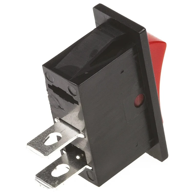TE Connectivity SPST On-Off Rocker Switch Panel 10A @ 250Vac, Red Actuator 1634202-4