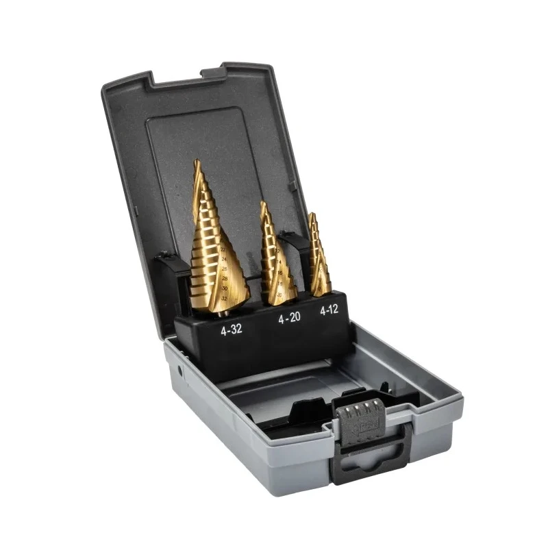 Makita 3-Piece Titanium Nitride Coated Step Drill Bit Set for Metal 4 mm to 32 mm D-41872