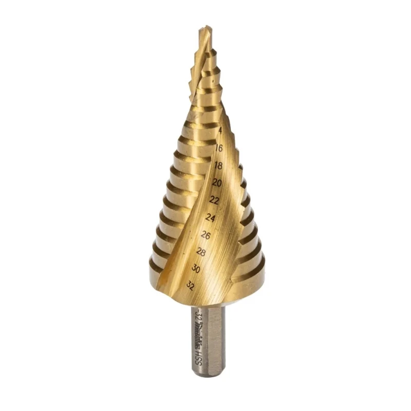 Makita 3-Piece Titanium Nitride Coated Step Drill Bit Set for Metal 4 mm to 32 mm D-41872