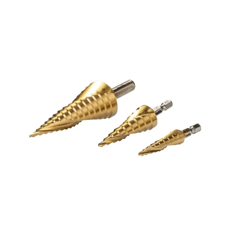 Makita 3-Piece Titanium Nitride Coated Step Drill Bit Set for Metal 4 mm to 32 mm D-41872