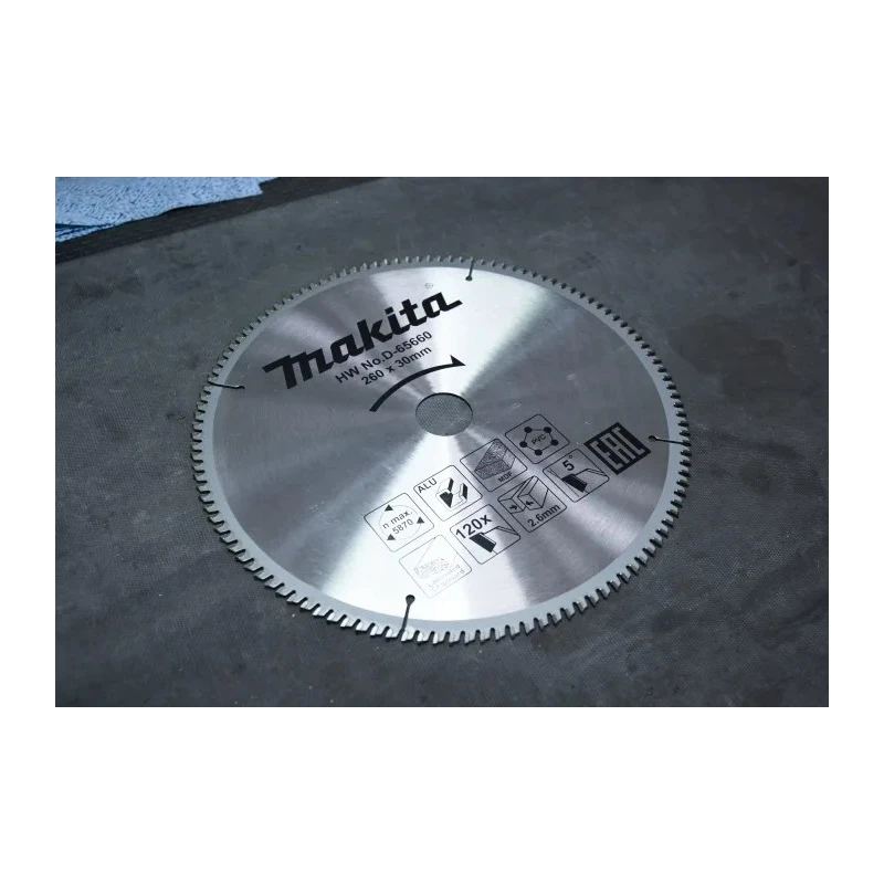 Makita Circular Saw Blade, 260 mm Diameter, 120 Teeth TCG, Straight Cut, 1.8mm Plate Thickness, 2.6mm Kerf D-65660