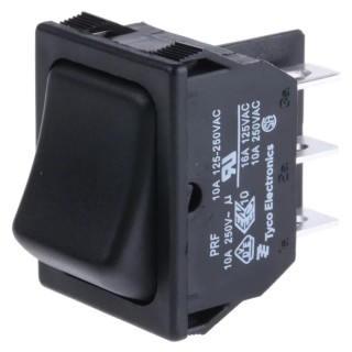 TE Connectivity DPDT On-On On-On Rocker Switch Panel 10A 22.2 x 30.2 mm Polyamide 66 Housing 1634201-7