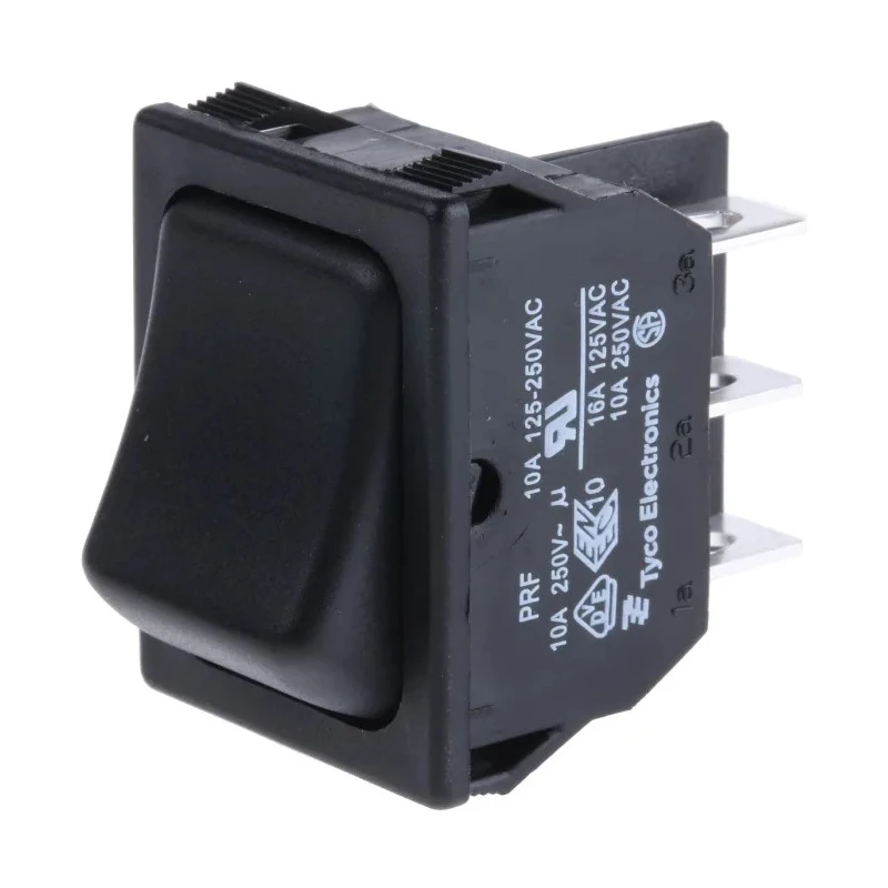 TE Connectivity DPDT On-On On-On Rocker Switch Panel 10A 22.2 x 30.2 mm Polyamide 66 Housing 1634201-7