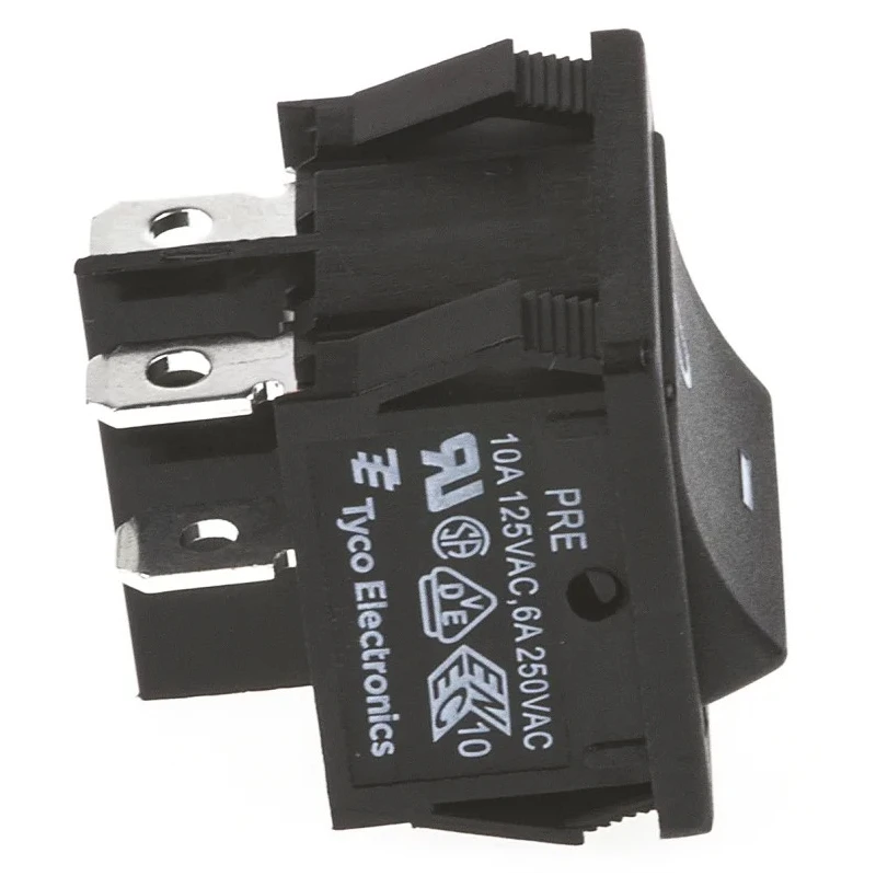 TE Connectivity DPST On-Off Rocker Switch Panel, Black Actuator, 10A 24V DC, Polyamide Housing 1634200-3