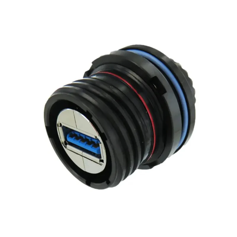 Amphenol Socapex USB Connector Straight Female 1 Port USB Type A 5V 5A IP68 USB 3.2 Gen 1 USB3FTV7AZNF312