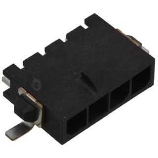 TE Connectivity Micro MATE-N-LOK Series Right Angle Surface PCB Header 4 Contacts 3 mm Pitch 1 Row Shrouded 2-1445057-4