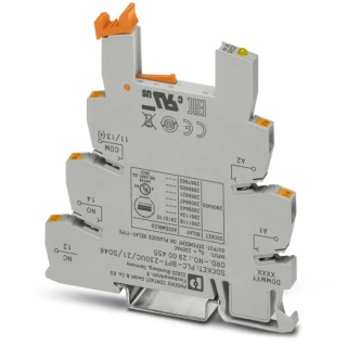 Phoenix Contact 1 Way DIN Rail Relay Socket SO46 Series PLC-BPT-230UC/21 230 V Push-in Terminal Type Germany