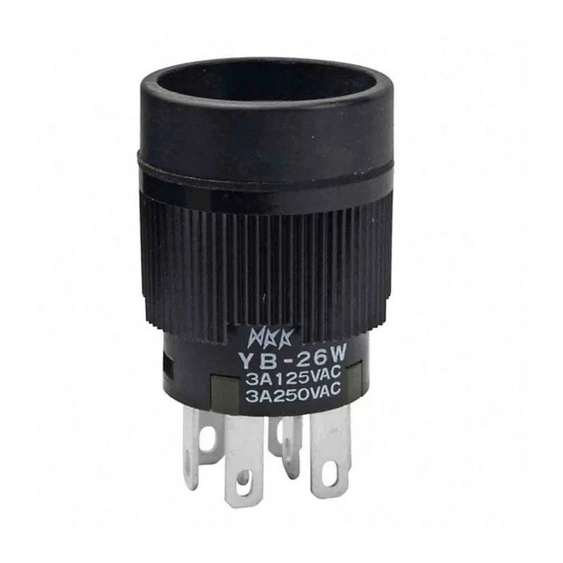 NKK Switches Illuminated Push Button Switch, On-On Operation, Panel Mount, 16 mm Cutout, DPDT, IP65, 30 V DC 250 YB26WCKW01
