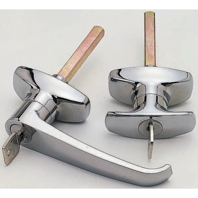Euro-Locks a Lowe & Fletcher group Company Silver Chrome Plated L-Handle Locking Handle 1602022