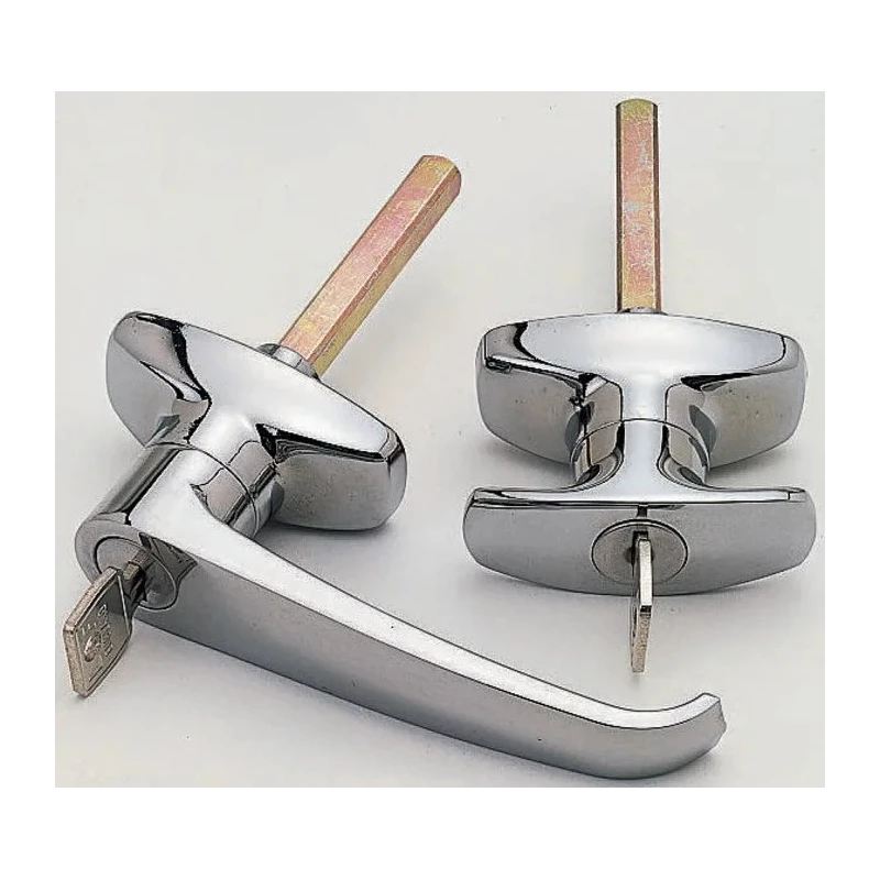 Euro-Locks a Lowe & Fletcher group Company Silver Chrome Plated L-Handle Locking Handle 1602022