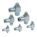 SMC ASG Series Elbow Type Speed Controller Threaded ASG221F-M5-06 1 MPa 60°C Japan