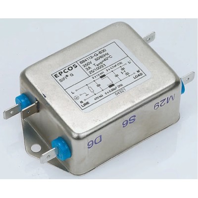 TDK Single Phase Chassis Mount EMC Power Filter 10A 250V AC 50Hz 60Hz Screw Termination B84112G0000B110