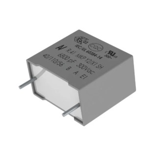 KEMET R41-T Film Capacitor Y2/X1 IEC 60384-14, ±10% Tolerance, 22 nF, 300V AC, 1.5 kV DC, Through Hole R413I222050T1K