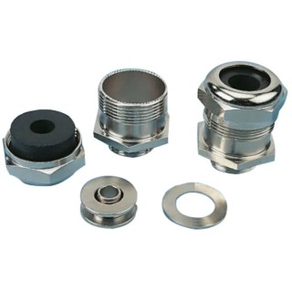 Agro Progress MS EMC Rapid Series Metallic Nickel Plated Brass Cable Gland, PG29 Thread, 23 mm Min., 25.5 mm A1080 29 255
