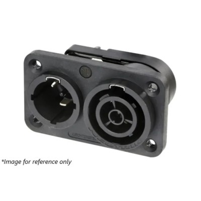 Neutrik 16A 250V Black Panel Mount Mains Socket Polyamide NAC3PX-TOP