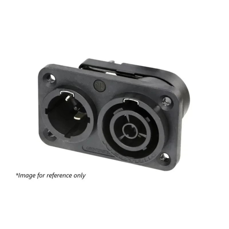 Neutrik 16A 250V Black Panel Mount Mains Socket Polyamide NAC3PX-TOP