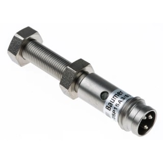 Baumer Threaded Barrel Inductive Proximity Sensor M5 x 0.5 PNP Output 30V dc 100mA 1mm Detection IFRM 05P15A3/S35L