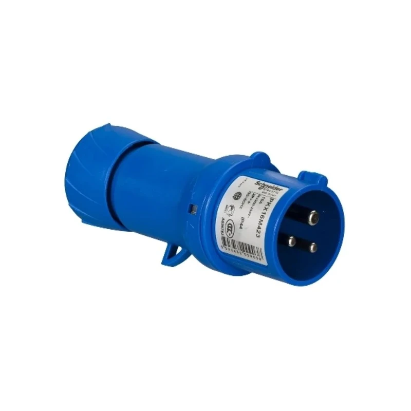 Schneider Electric Mureva IP44 Blue Cable Mount 2P+PE Straight Industrial Power Connector 16A 230V 