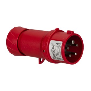 Schneider Electric Mureva IP44 Red Cable Mount 3P+N+PE Straight Industrial Power Connector 16A 415V 